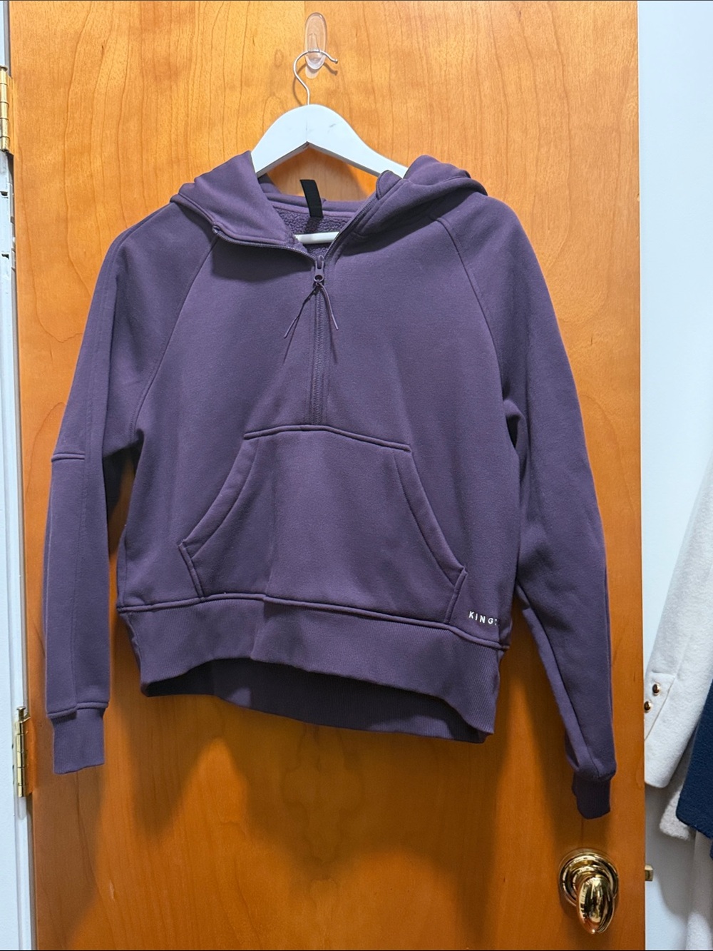 Three Nails Purple Hooded Half-Zip Women's Sweater